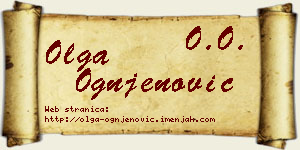 Olga Ognjenović vizit kartica